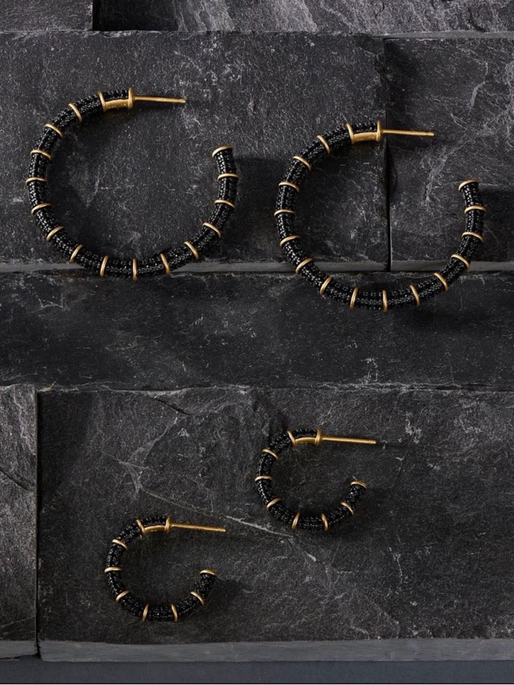 Freida Rothman Industrial Finish Cobblestone Hoop Earrings